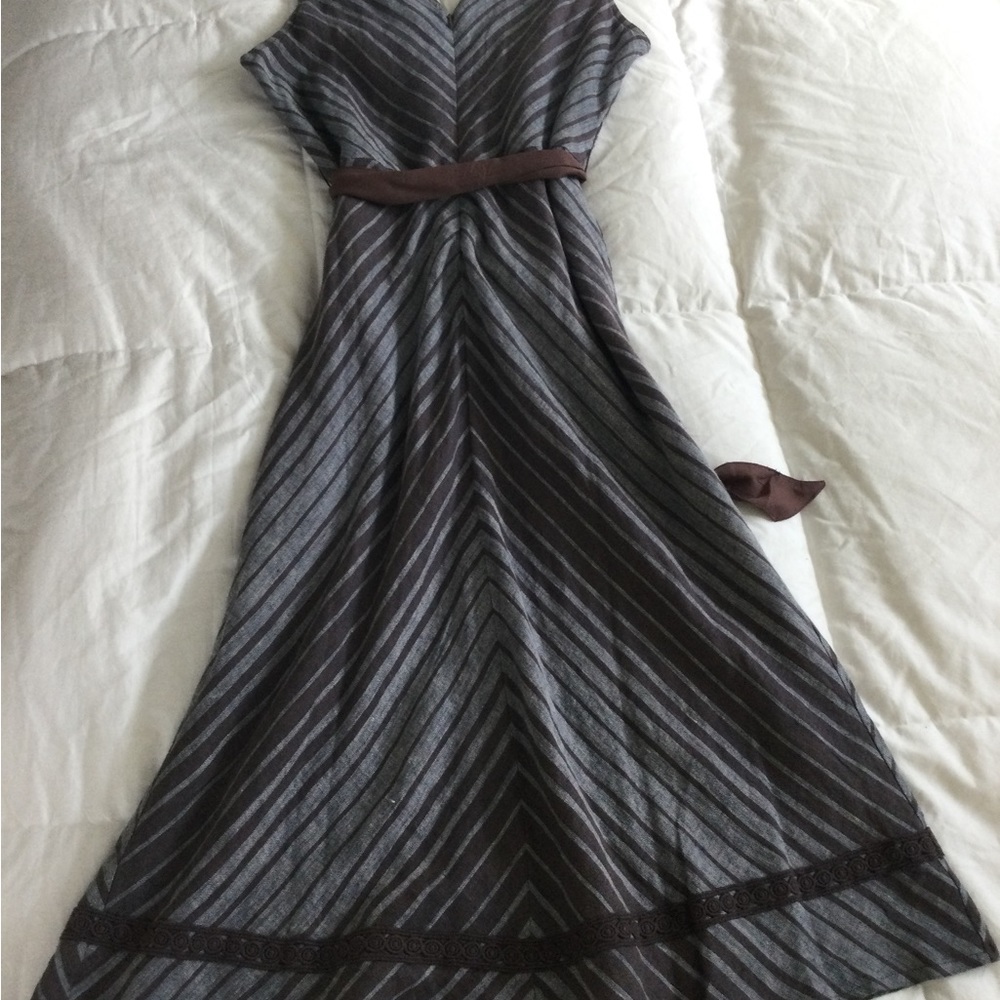 Sundance Allende Stripe Linen Dress Size 12/2 - Picture 8 of 9